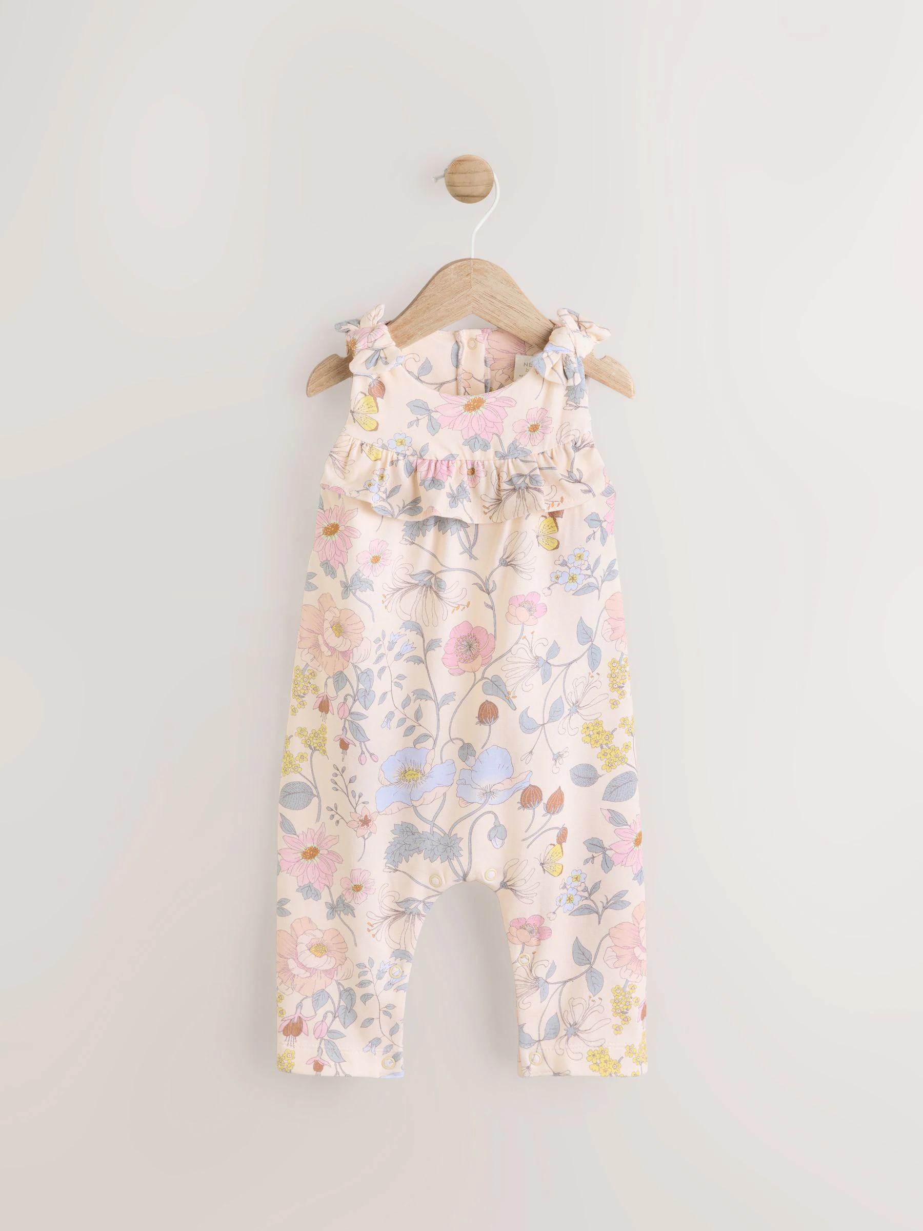 Roze bloemen - Babyromper met lange pijpen (0 mnd - 3 jr)