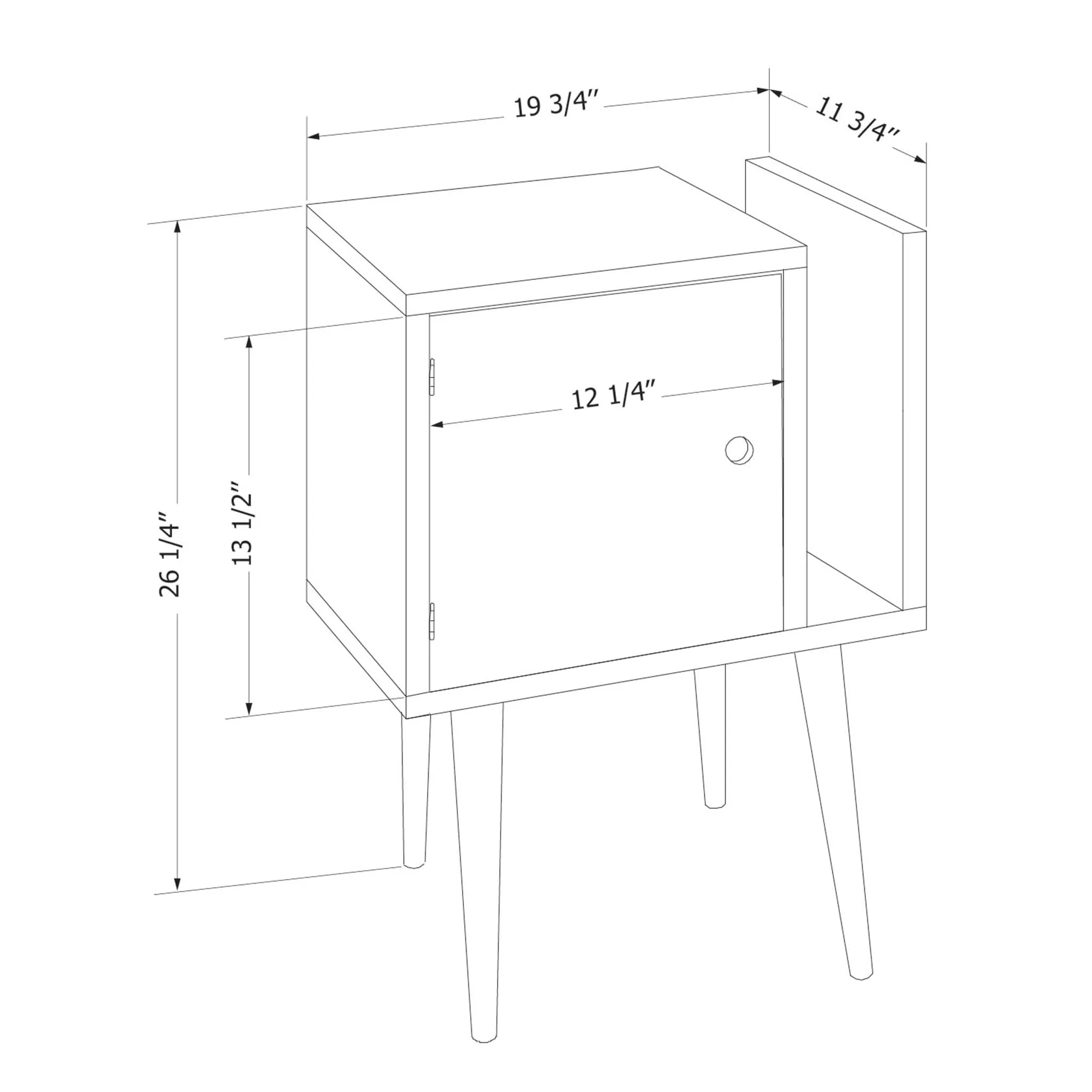 South Shore Table d'appoint en bois massif avec rangement - Kodali Bois naturel
