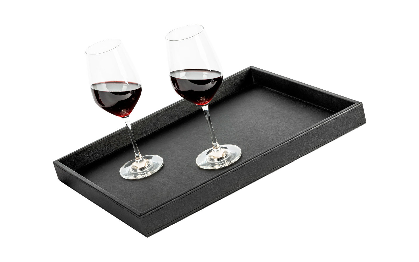 silwy® Metall Tablett Leder-Look 41,5 x 31,5 x 4 cm