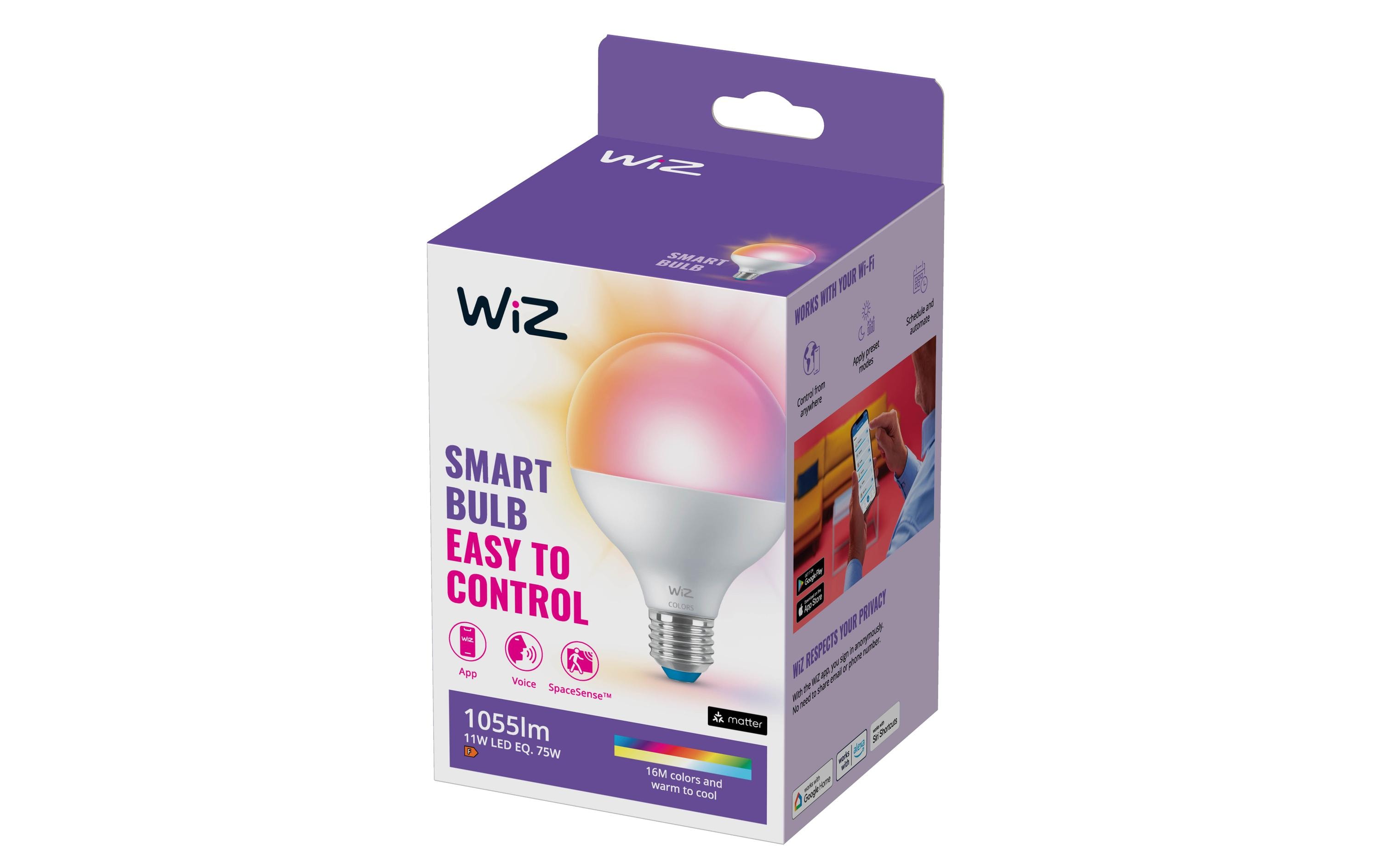 Leuchtmittel 11W (75W) E27 G95 RGB FR EinzelpackSmartes Leuchtmittel, steuerbar über Bluetooth, Matter, WLAN