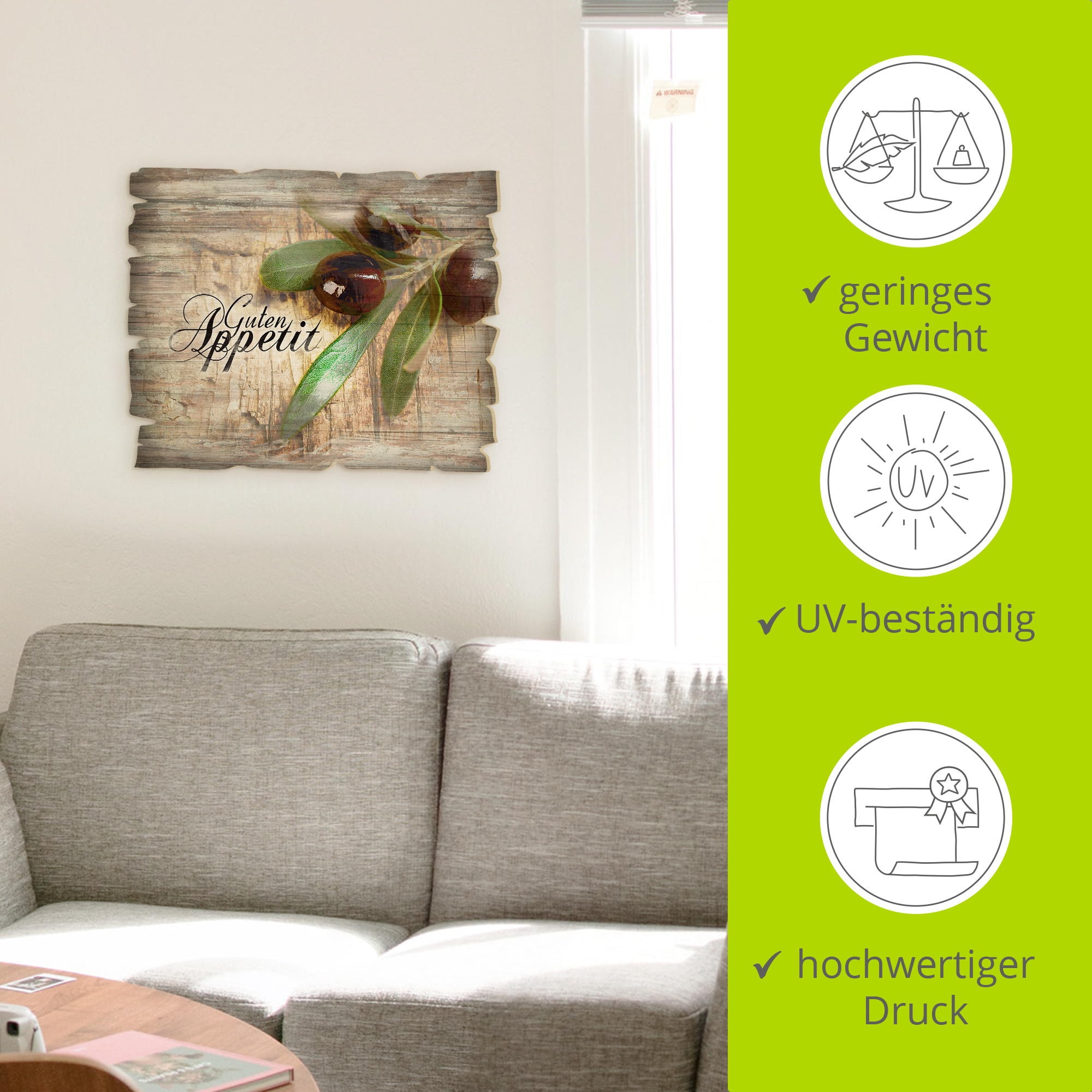 Artland Holzbild »Oliven Guten Appetit« Speisen 1 Stk. tlg.