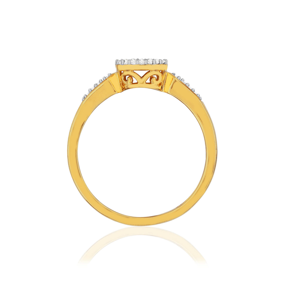 Bague or 375 2 tons diamants