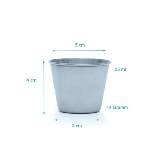 5x Stabelbare drikkekopper i rustfrit stål (55 ml)