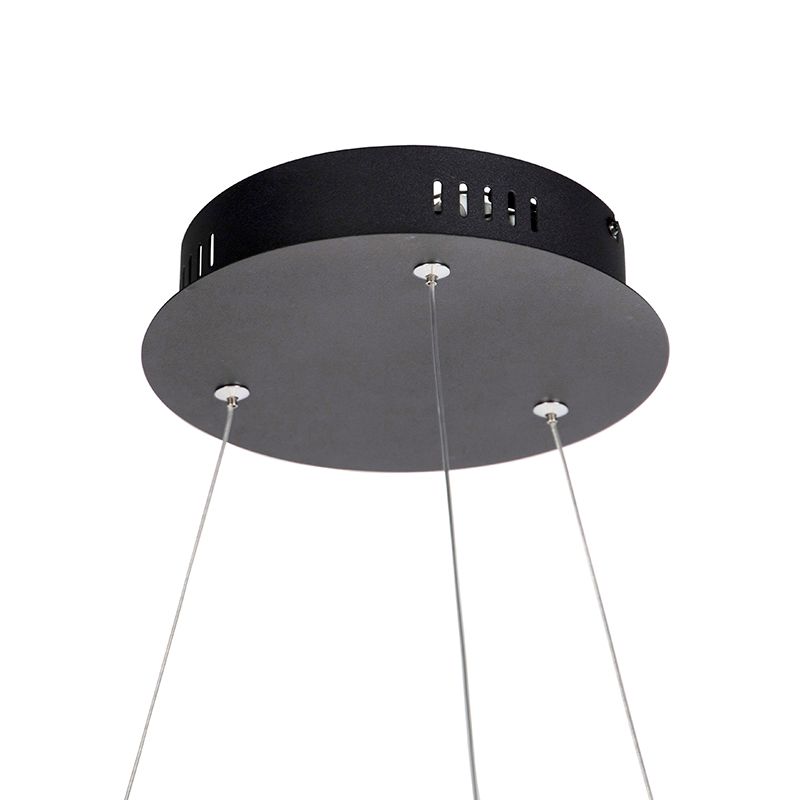 Design hanglamp zwart 80 cm incl. LED 3-staps dimbaar - Anello