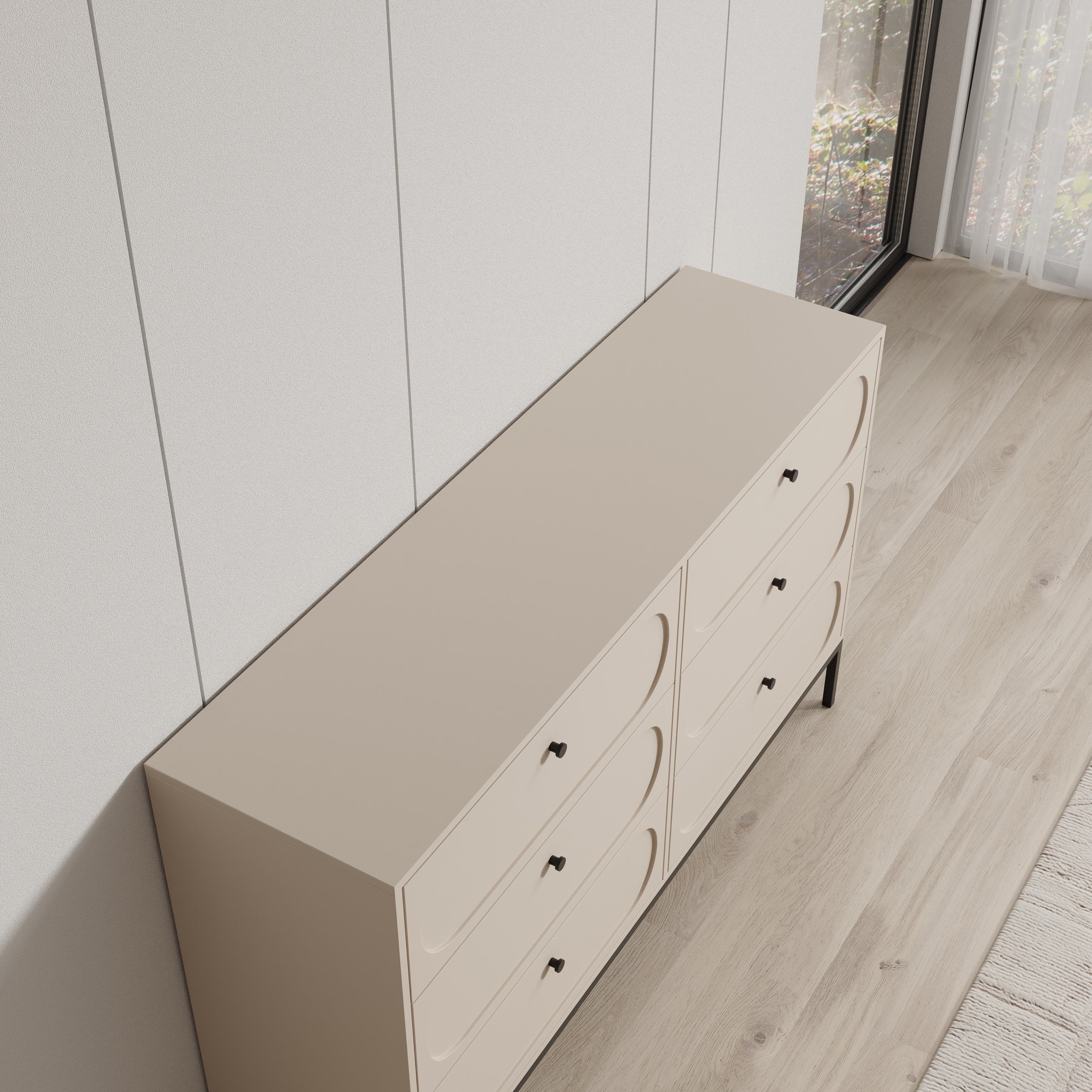 Montserrat - Ladekast 6 lades - Beige - 150x40x92 cm