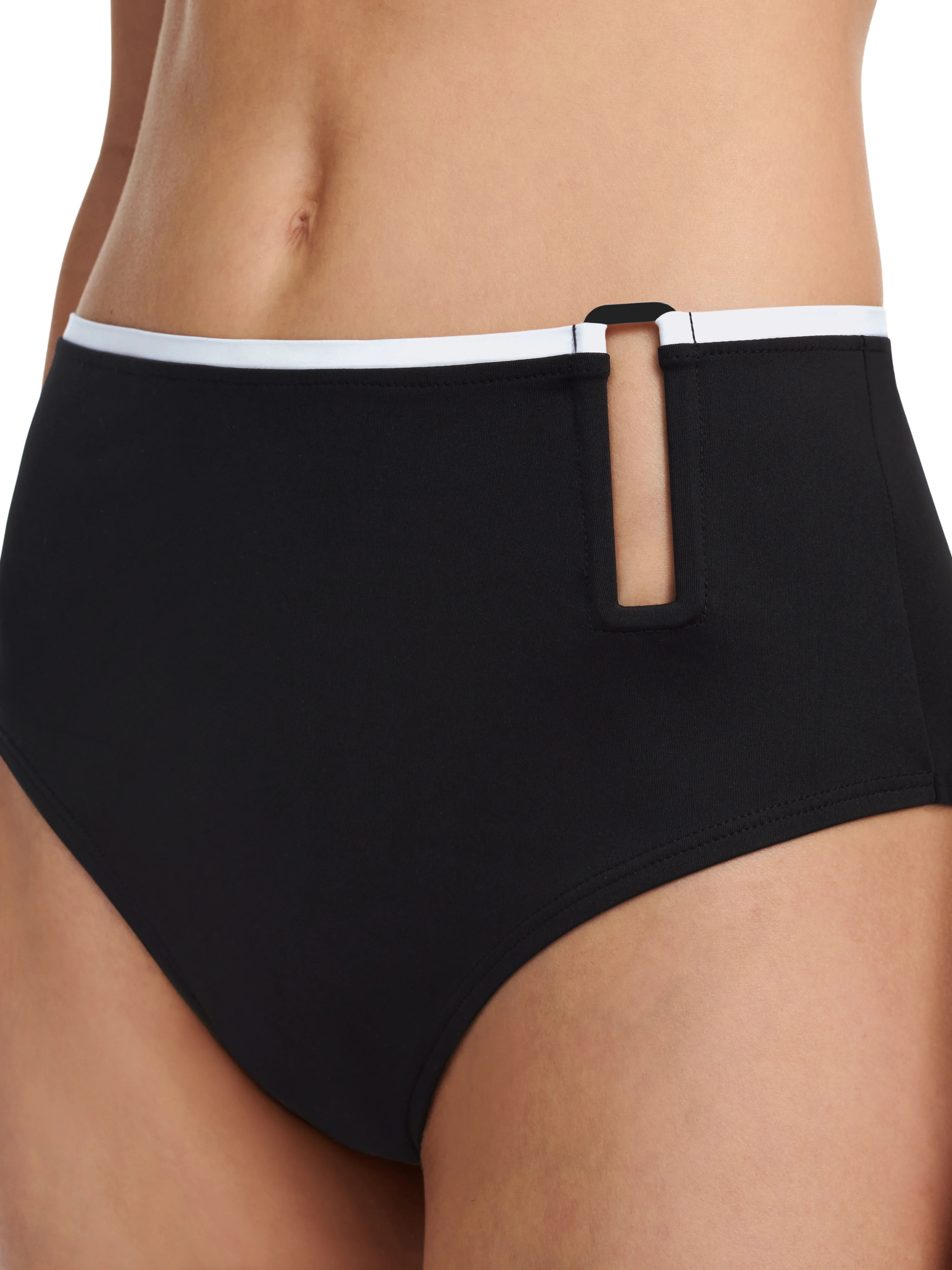 AUTHENTIC - Bas de maillot de bain culotte taille haute | Noir