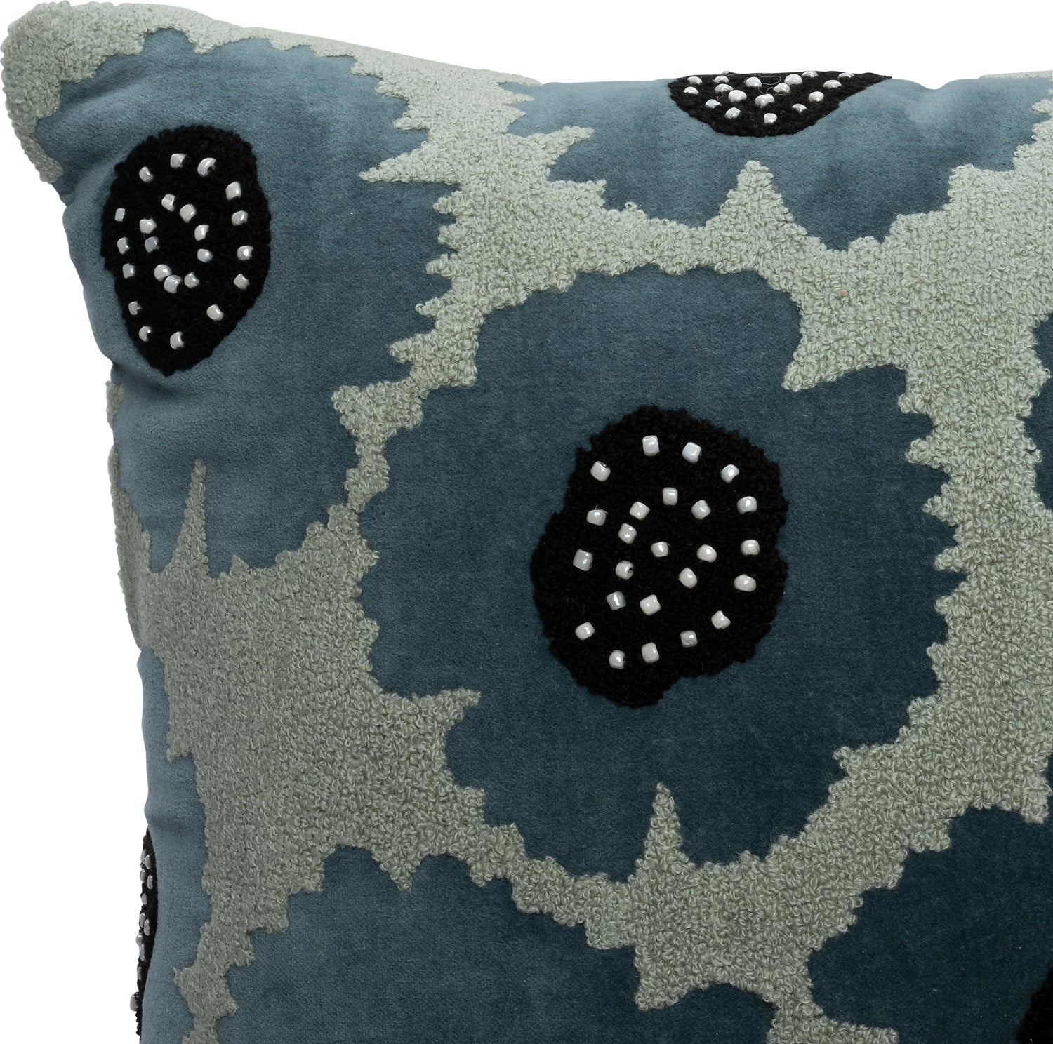 Intratuin sierkussen Fyo blauw / zwart 45 x 45 x 5 cm
