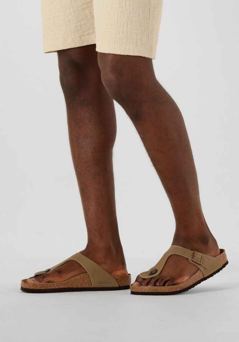 bruine birkenstock teenslippers gizeh heren
