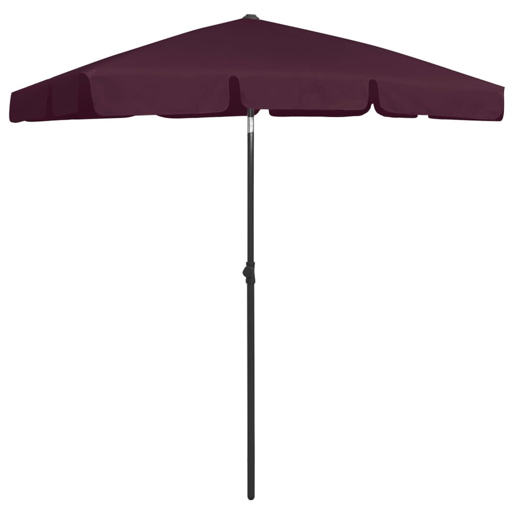 Parasol de plage rouge 180 x 120 cm bordeaux