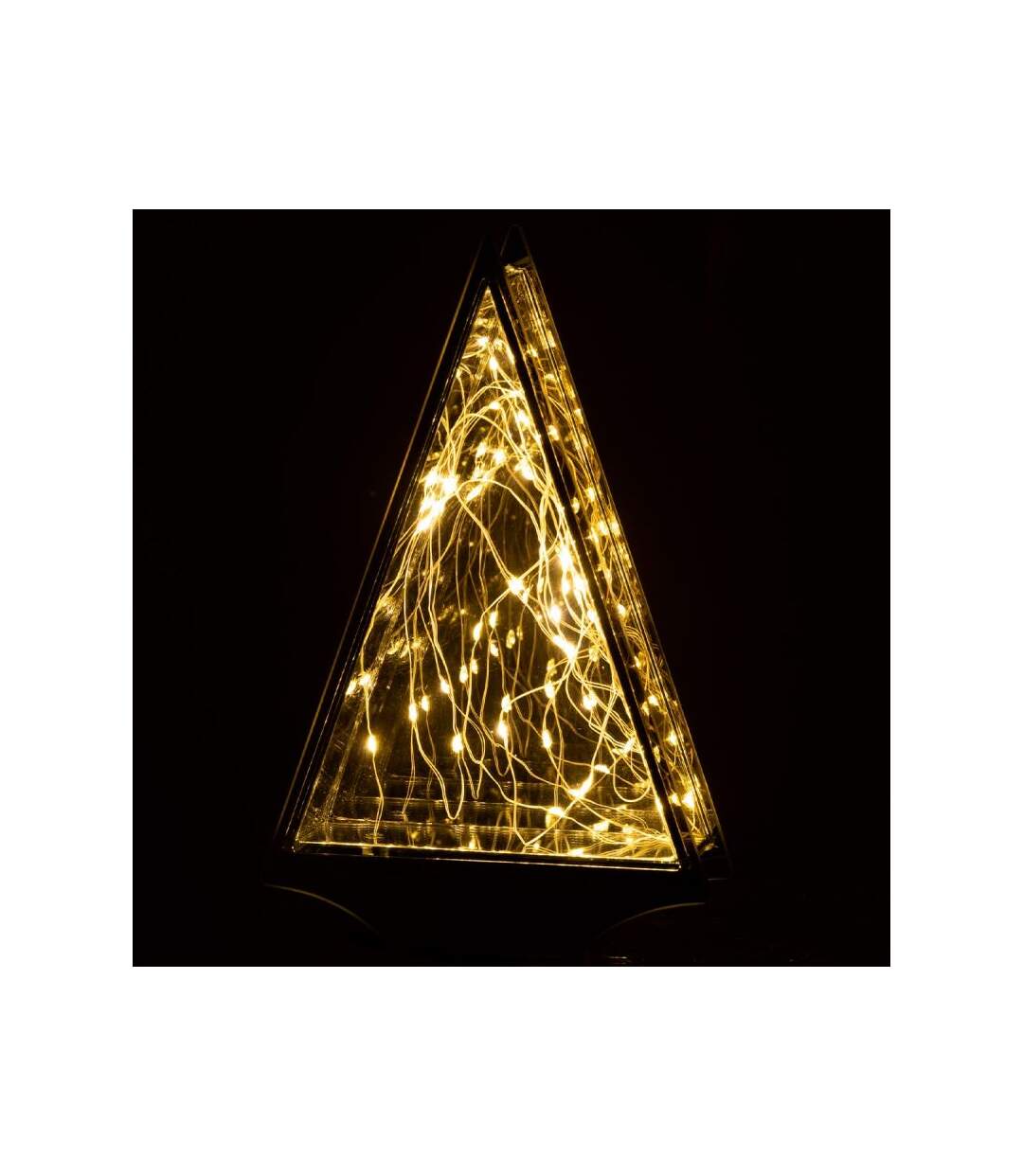 Paris Prix - Décoration Lumineuse Led triangle 25cm Gris & Or
