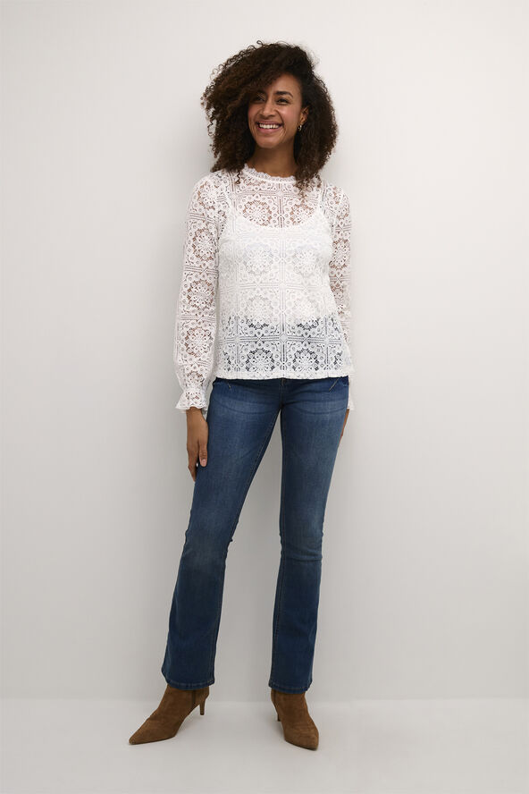 Cream CRTiley Lace Blouse Snow white