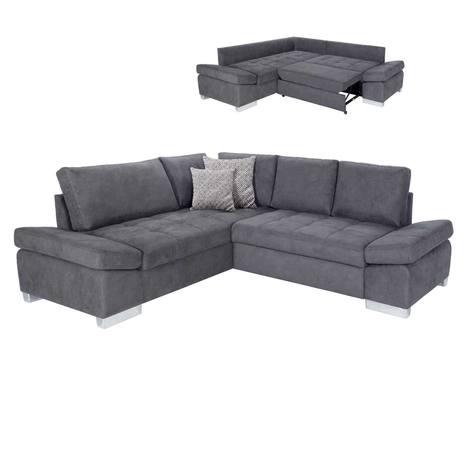 Ecksofa - stone - Liegefunktion rechts