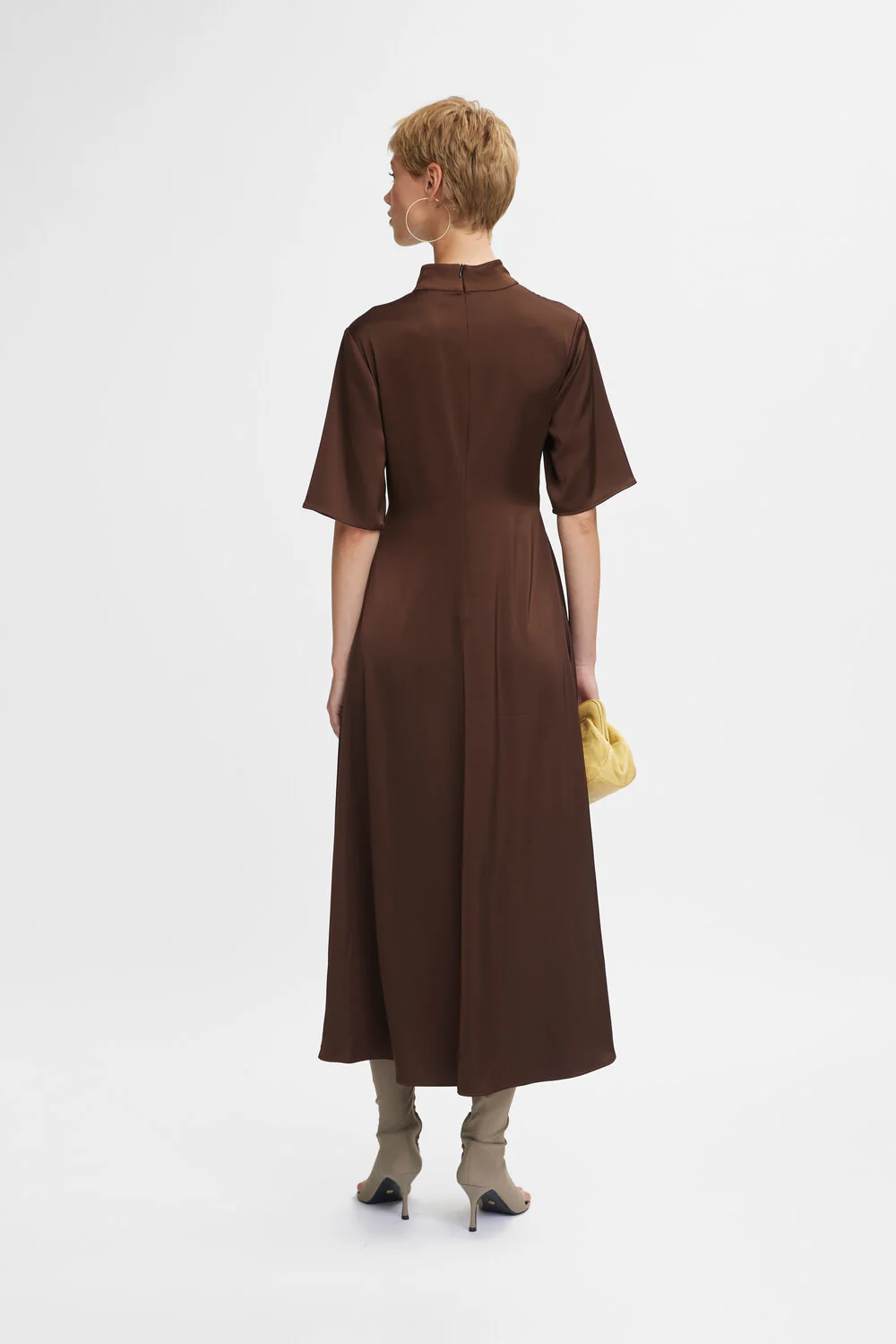 GESTUZ  HarperGZ knot lang kjole - Dark brown