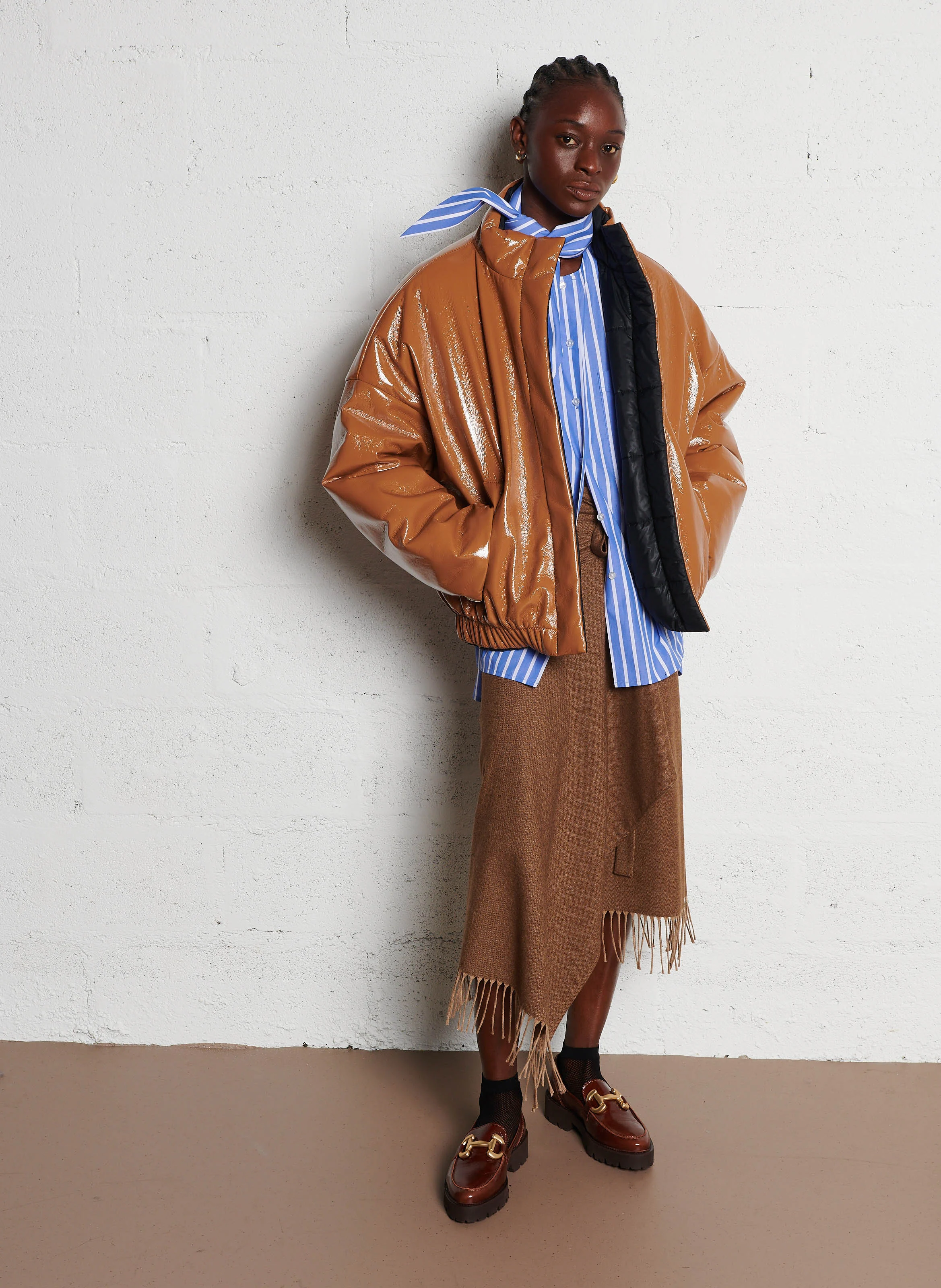 JAKARTA - Veste bomber col montant | Marron