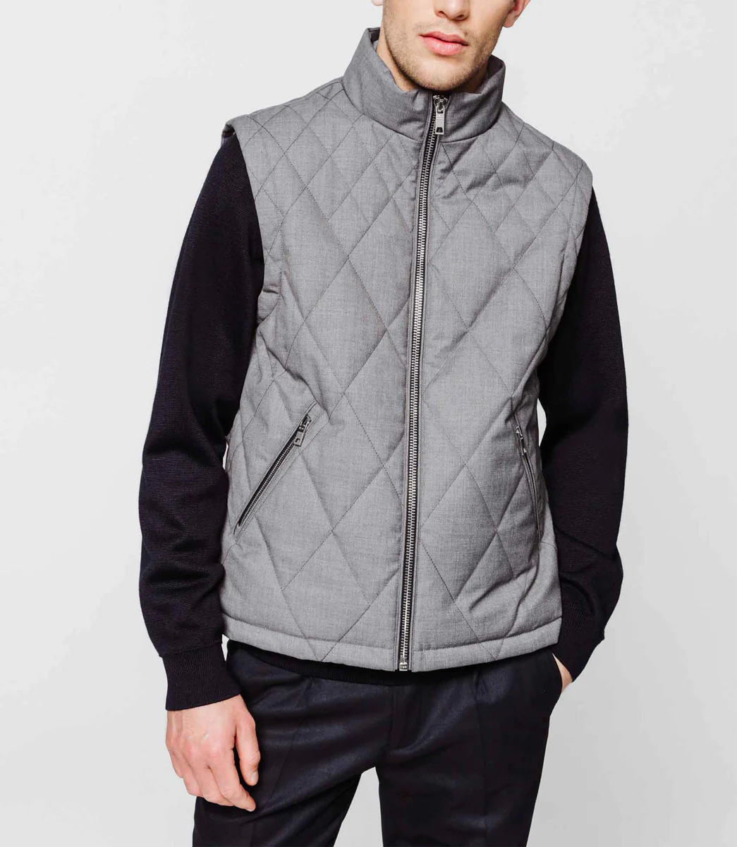Doudoune chevron gris 