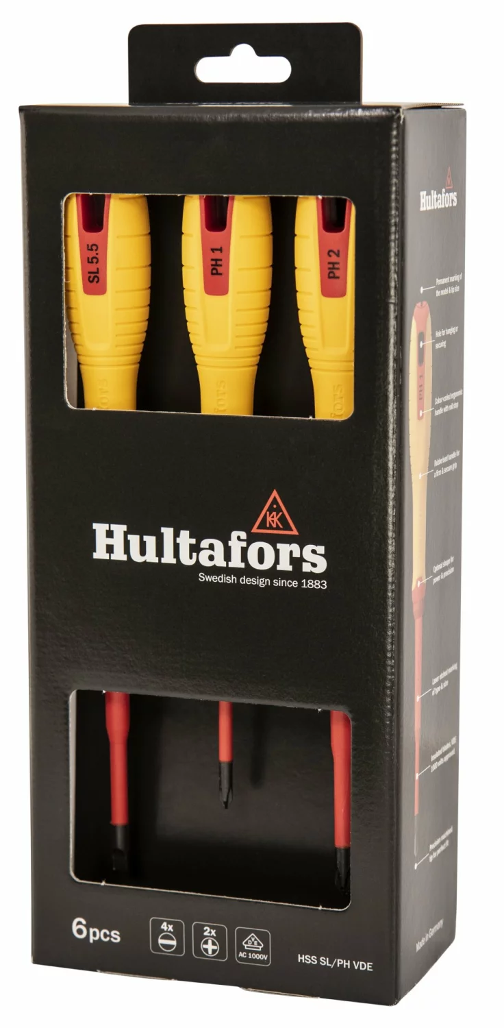 Hultafors HSS SL/PH VDE Schroevendraaierset PH & SL - 6 stuks