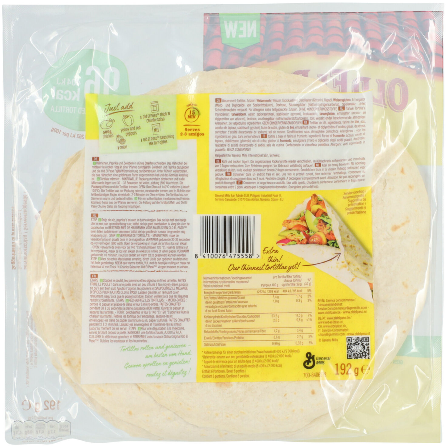 Old el Paso Tortilla Extra Thin 6 Stück