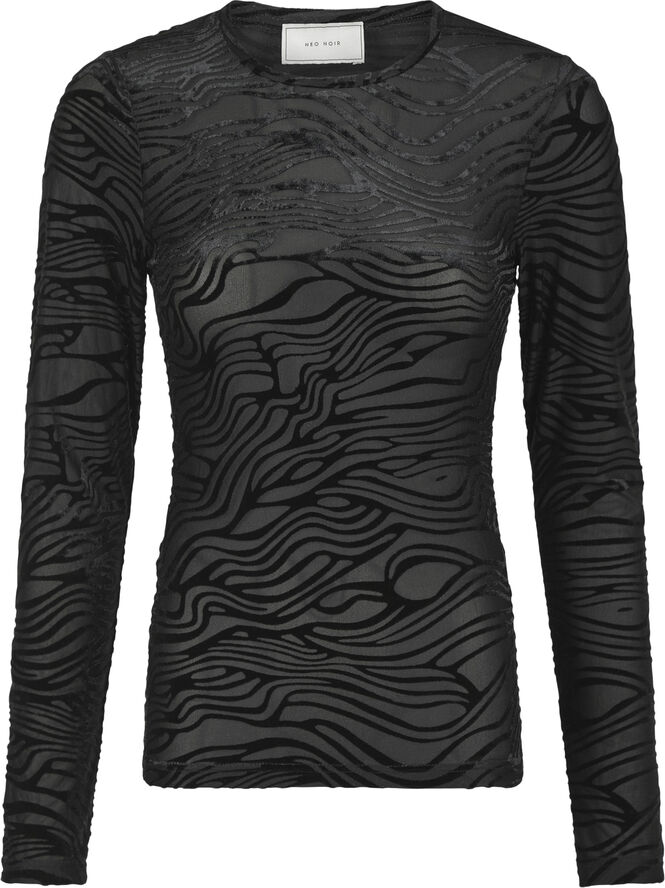 Neo Noir Ella Zebra Burnout Blouse Black