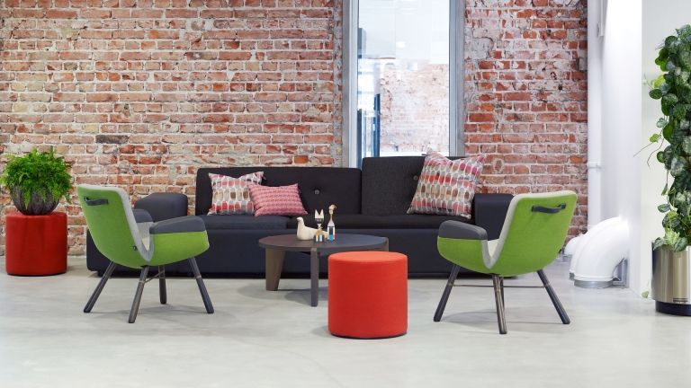 Vitra Polder bank blauw armleuning links