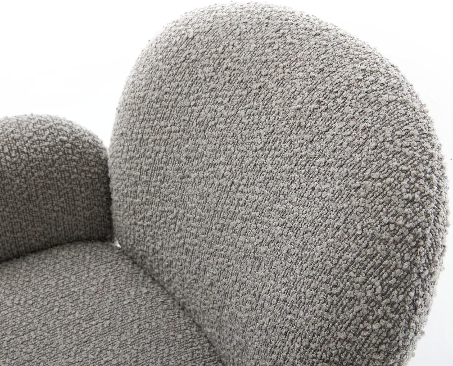 DELIFE Esszimmerstuhl Nube-Flex mit Armlehnen Kreuzgestell breit Graphit Bouclé Silbergrau 360° drehbar Wippfunktion Taschenfederkern