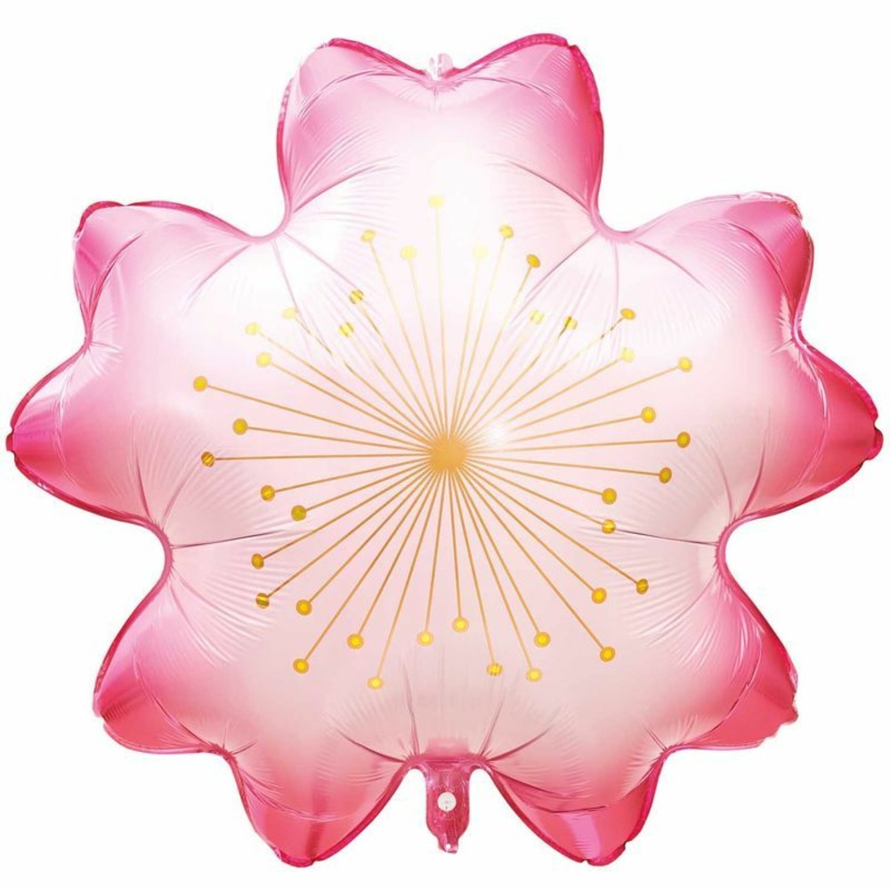 Ballon aluminium fleur de cerisier fuchsia