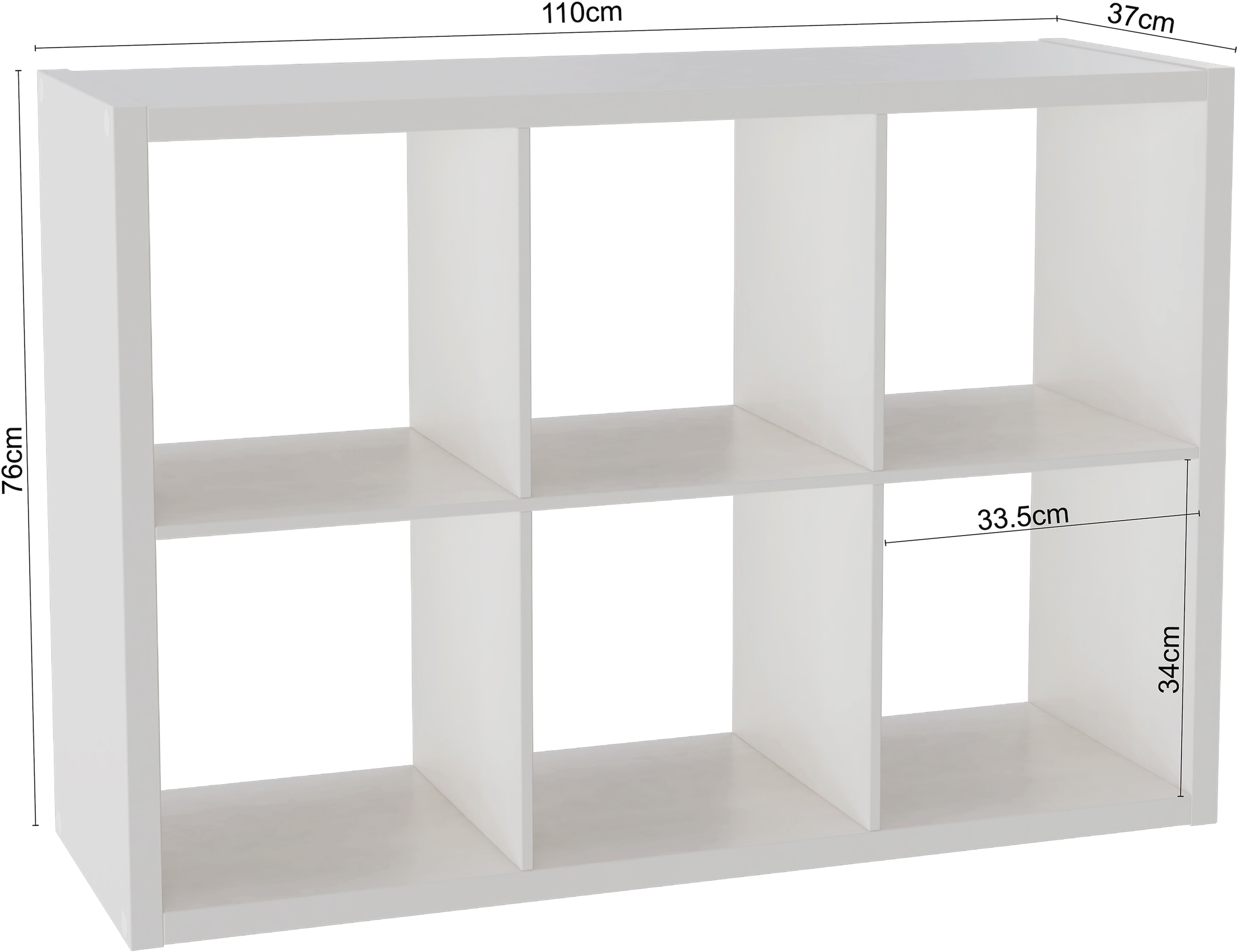 INOSIGN Bücherregal »IZOLA, Raumteiler, Aktenregal, Würfelregal,« mit 6 oder 8 Fächern, quer und hochkant stellbar, (B/T) 76x37 cm