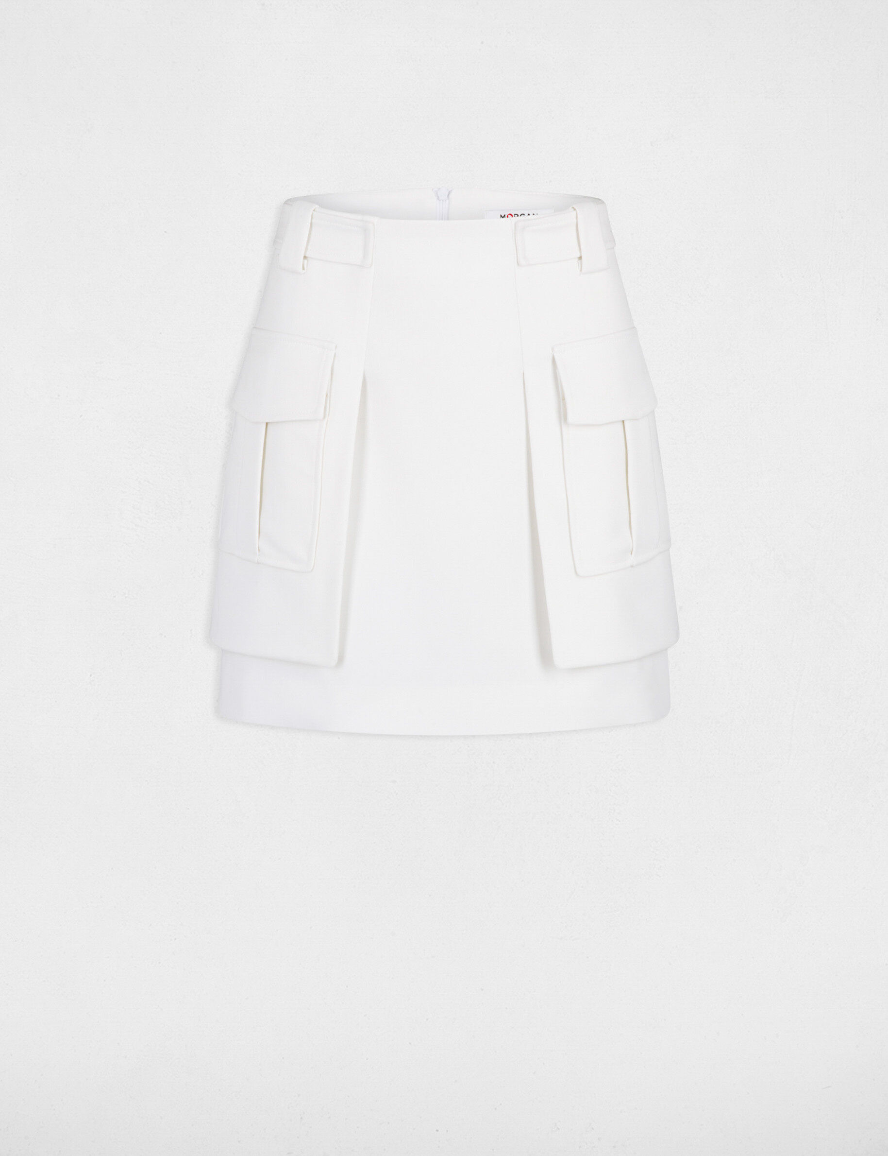 Jupe droite avec poches latérales ecru femme - ecru