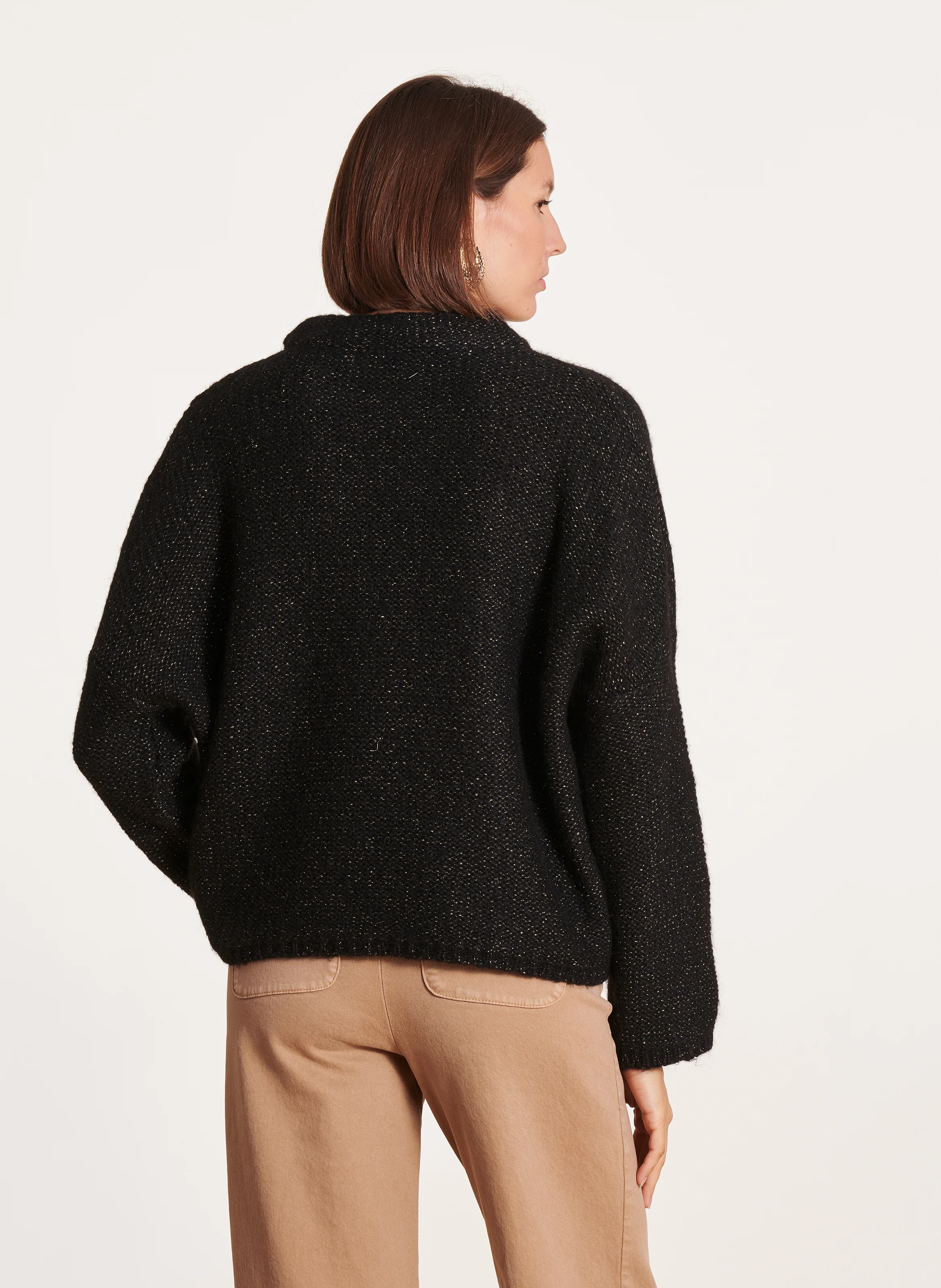 Pull oversize en maille| Noir