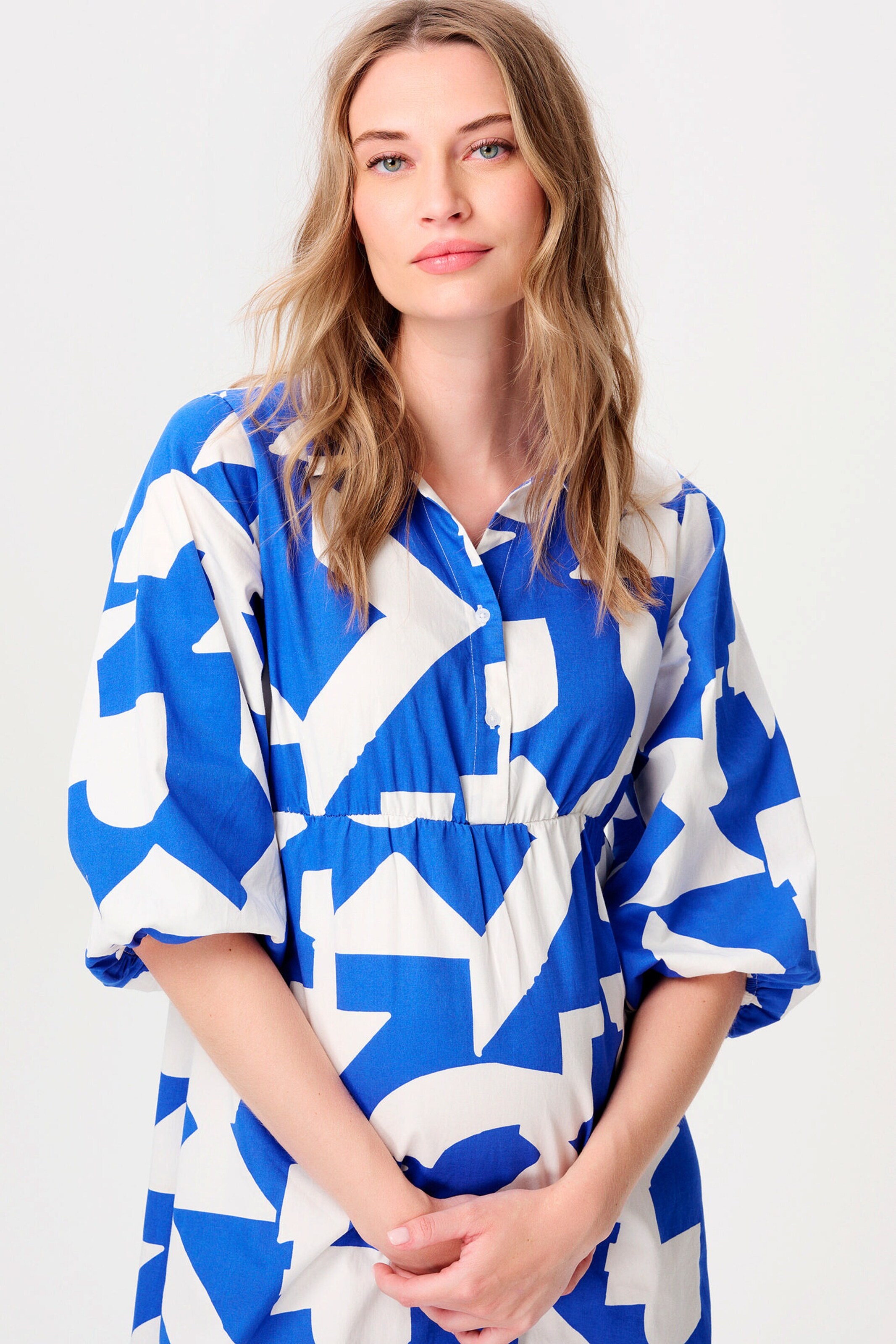 Noppies Maternity Still-Kleid Pilar Graphic Blue Print