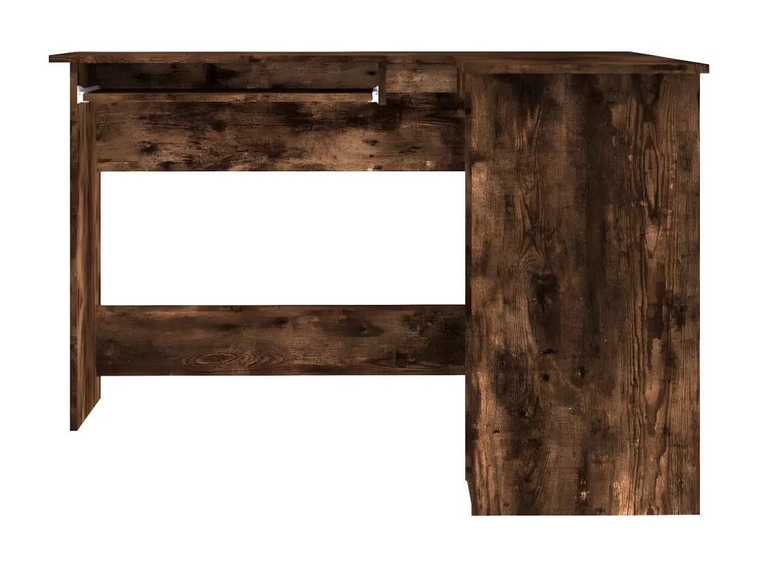 Bureau d'angle chêne fumé 120x140x75 cm bois d'ingénierie