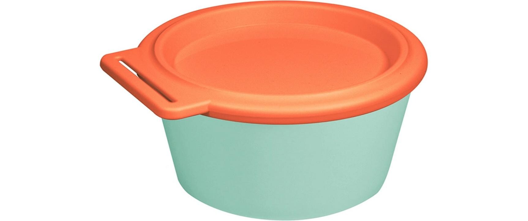 Schale Nora Box 11 cm, 1 Stück, Sweet Green/Strong CoralSchale mit Deckel
