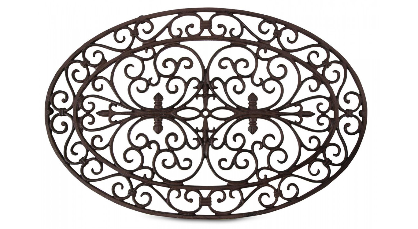 Paillasson ovale fonte marron 73,5x48x2cm