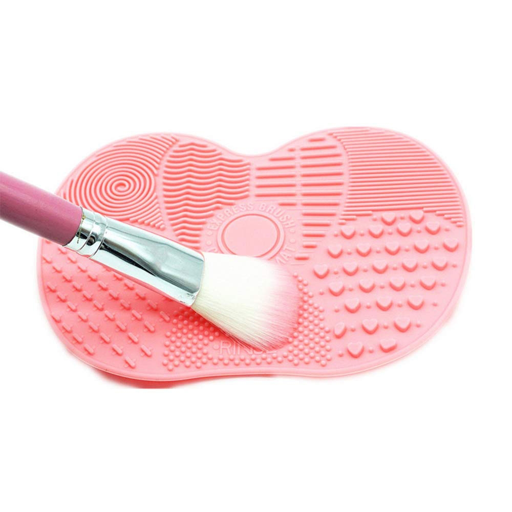 Silikon Make Up Pinsel Reinigungs Pad mit Saugnäpfen - Rosa