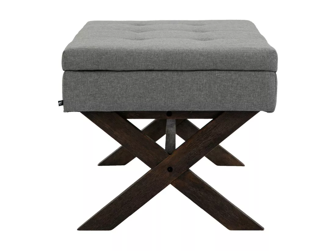 Banquette - Tissu & Bois - Gris - Namaro