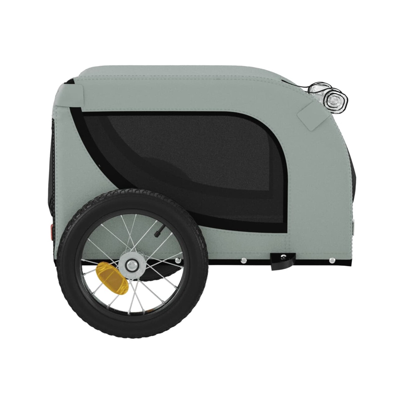 VidaXL Fahrradanhänger Hund 124 x 53 x 53 cm (L x B x H) grau