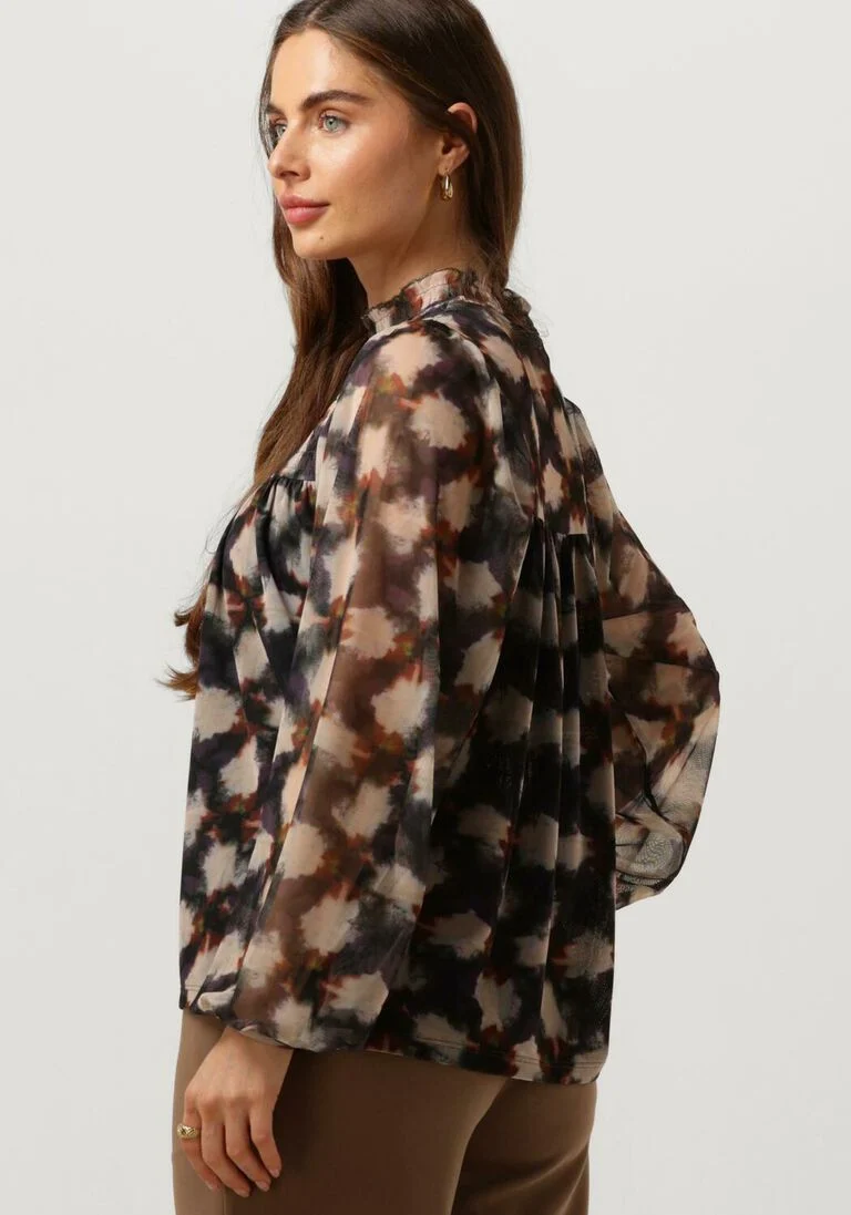 SUMMUM multi summum blouse jersey smocked top blurred star print
