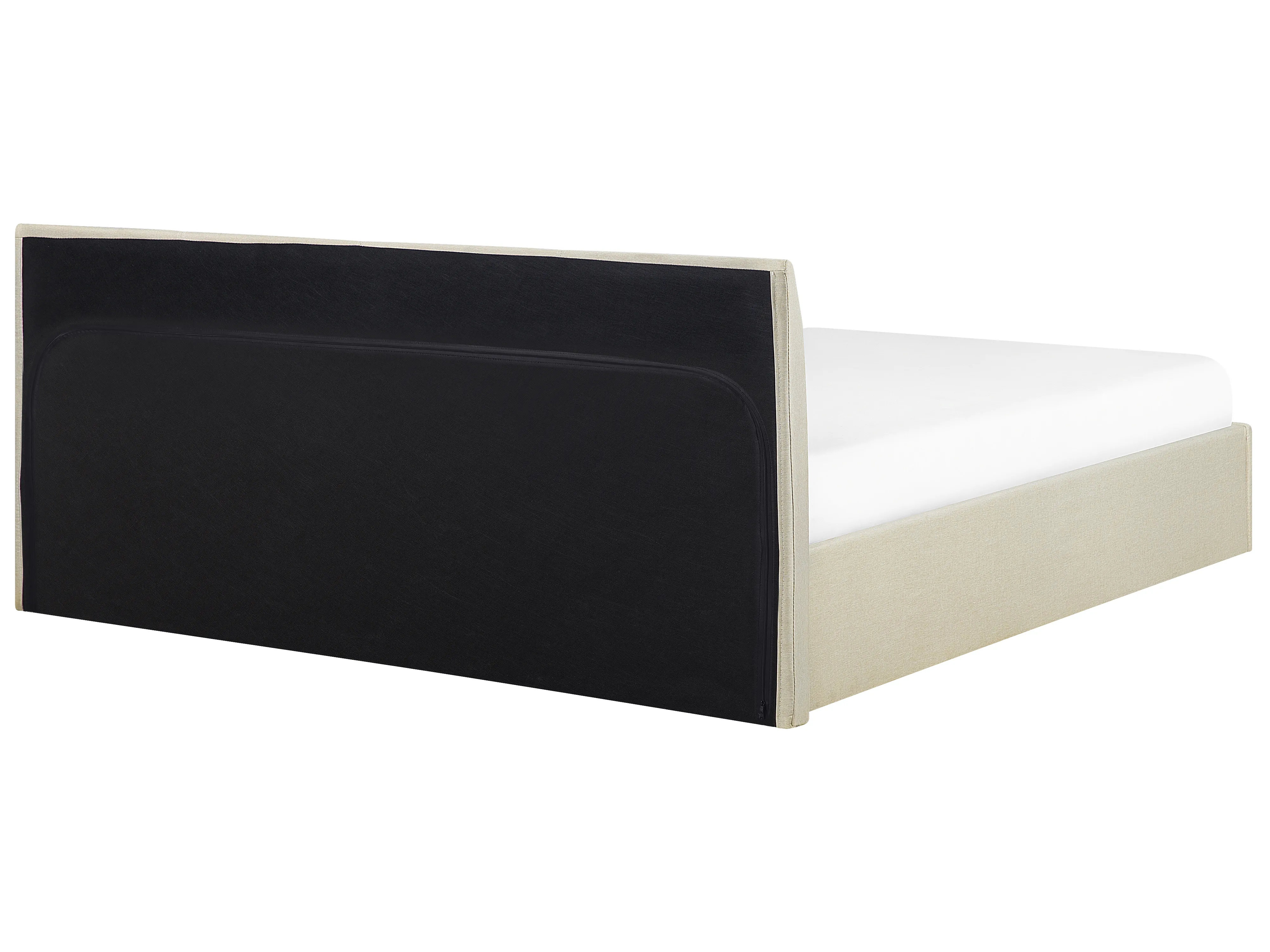 Bed met opbergruimte Stof ORBEY 180 x 200 cm Lichtbeige