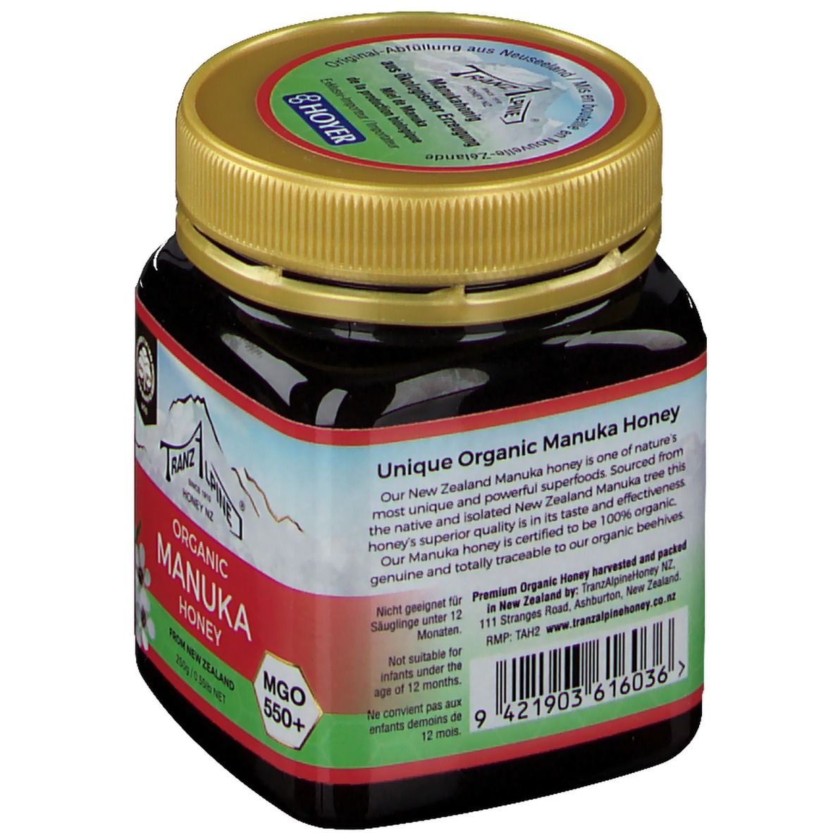 TranzAlpine Bio- Manukahonig MGO 550+