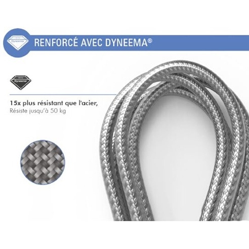 Câble téléphone portable Force Power Câble renforcé C/C 1.2m 3A Gris