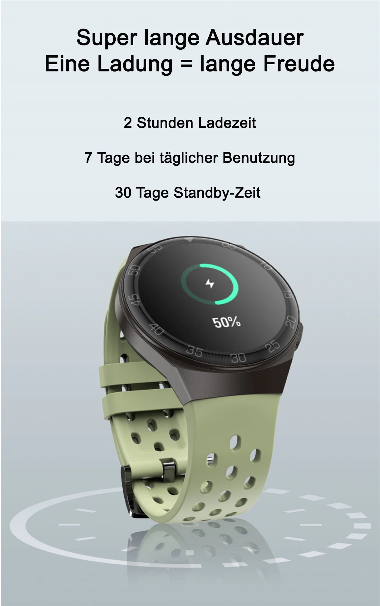 TPFNet Smart Watch / Fitness Tracker IP68 - Silikon Armband - Android & IOS - Schwarz