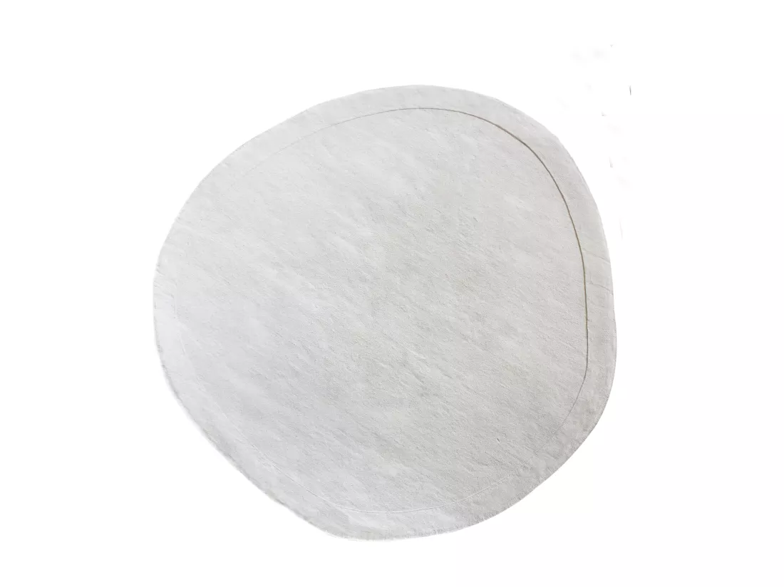 Tapis organique rond 100% laine fait à la main - 200 x 200 cm - 2200g/m2 - Crème - WILLOW