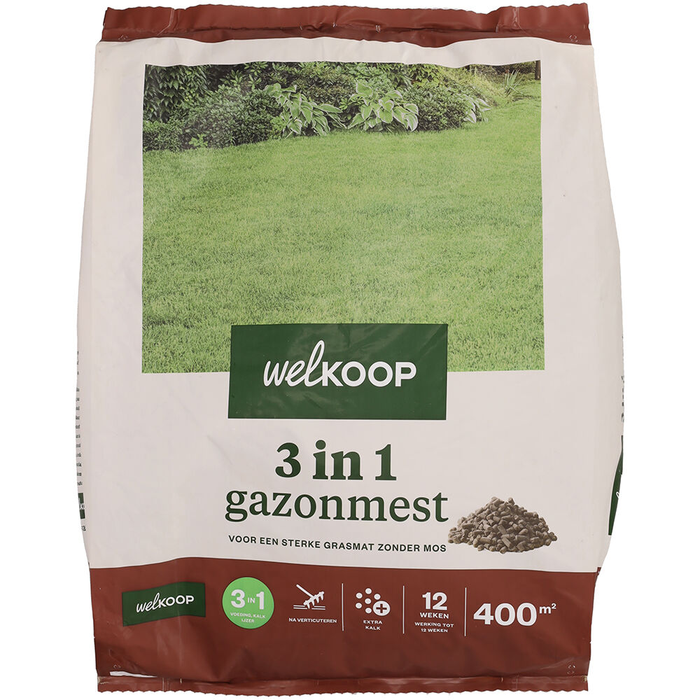 Welkoop - 3 in 1 Gazonmest - 400 m2 - 15 Kilogram