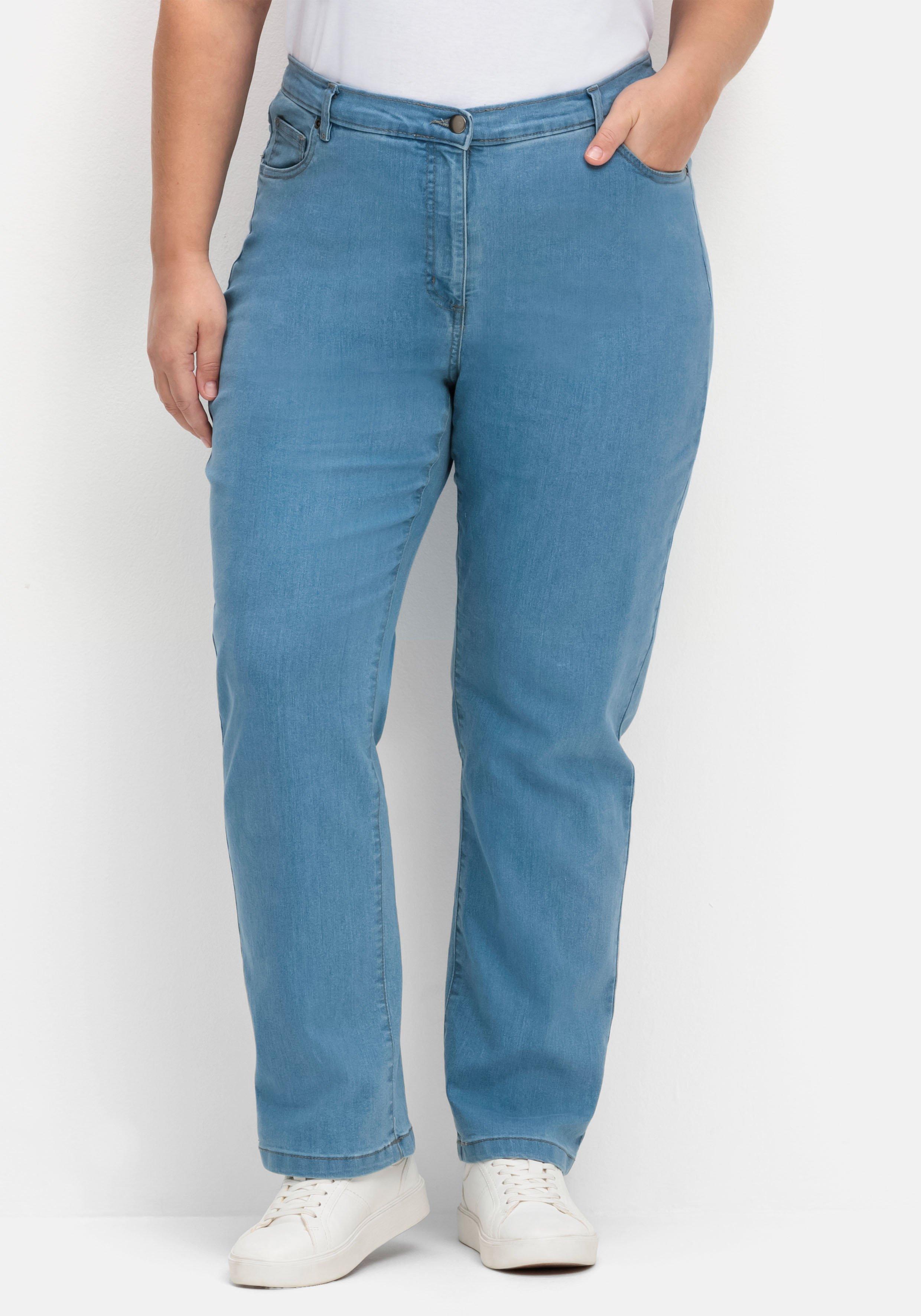Gerade Jeans mit seitlichem Stretchbund
