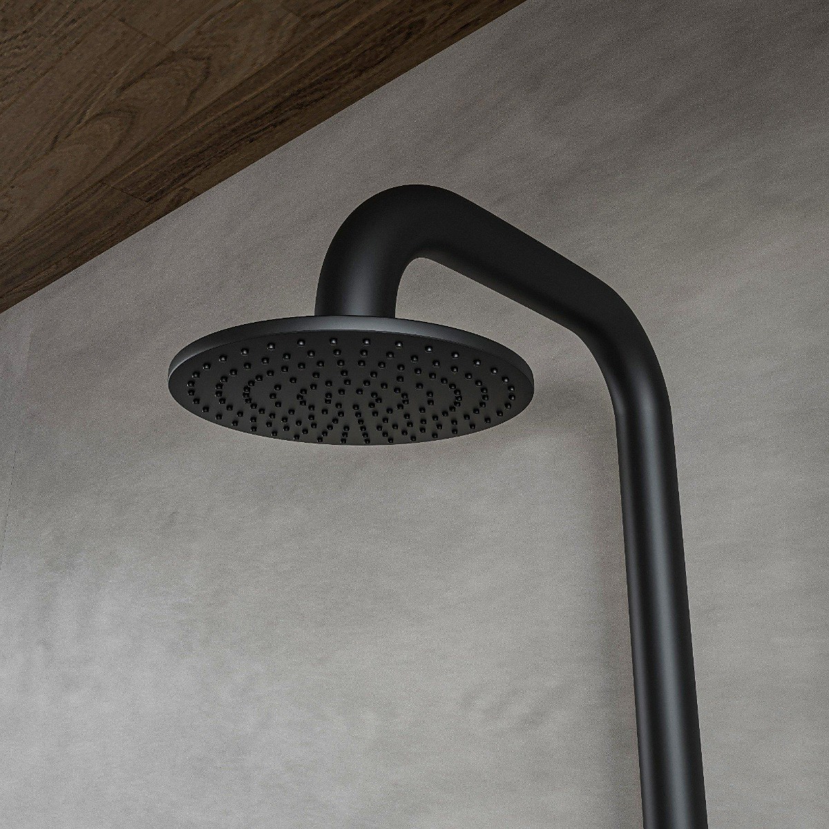 FortiFura Outdoor Deluxe vrijstaande buitendouche met handdouche zwart mat