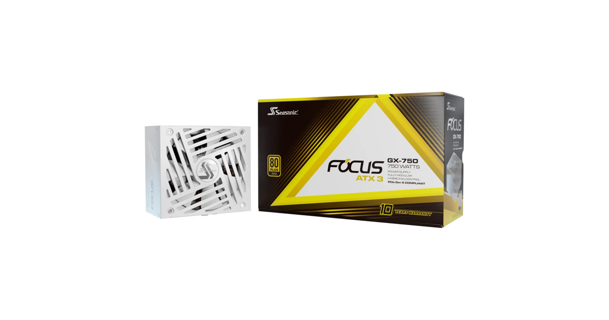 SeasonicFOCUS-GX-750-V4 ATX3.0 modulaire 750 watt voeding   (Wit, 1x 12VHPWR, 2x PCIe)