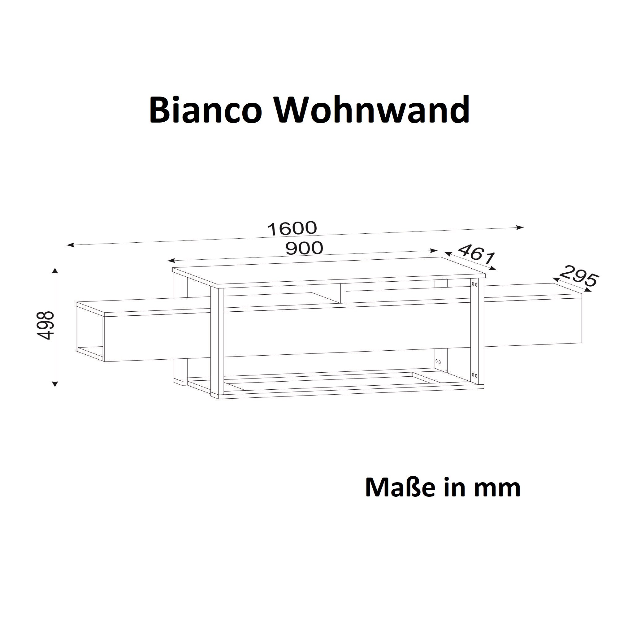 TV Lowboard Bianco Marmor Optik