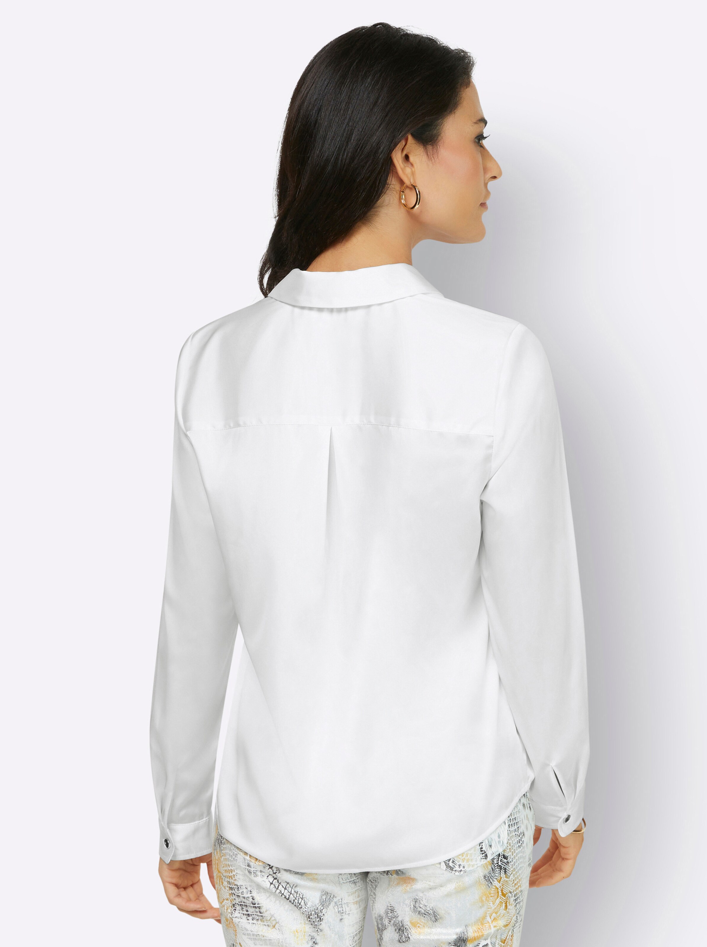 Satinbluse in ecru