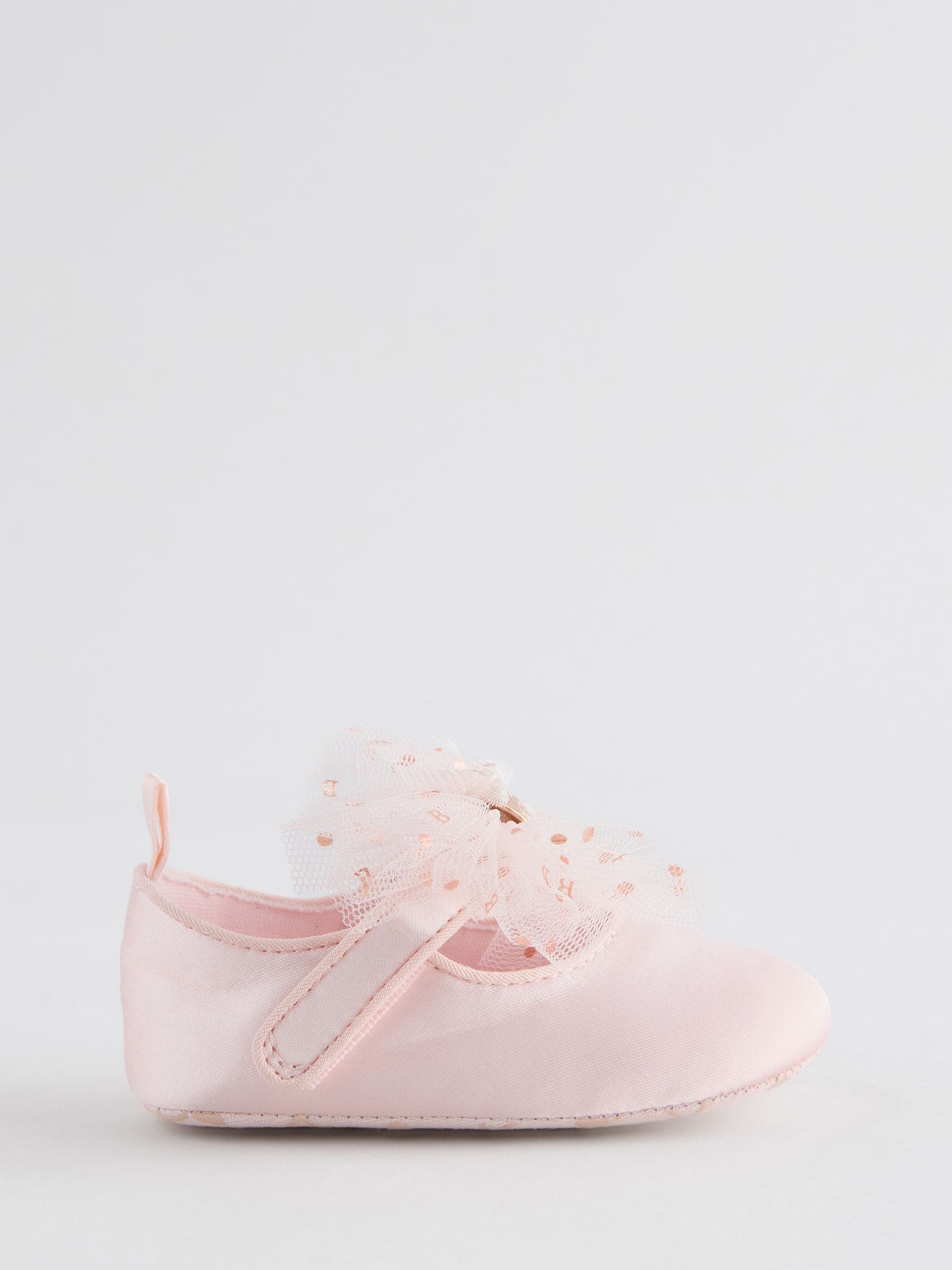 Roze/roze - Baker by Ted Baker babyslofjes met strik voor meisjes
