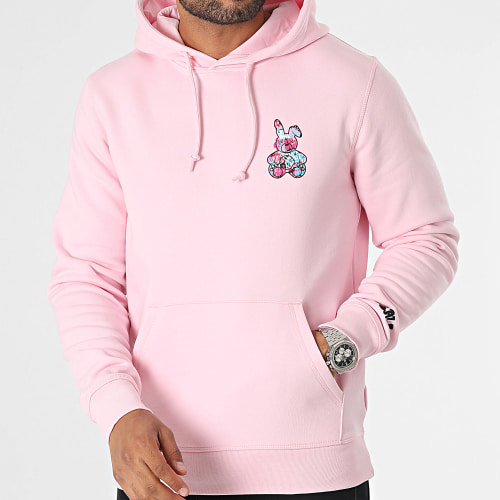 Sweat Capuche Sleeve Lapin Graffiti Rose