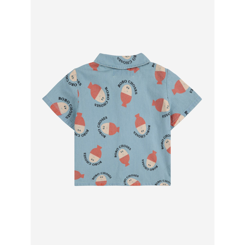 Køb Bobo Choses Lys Blue Morning Egg All Over Denim Skjorte